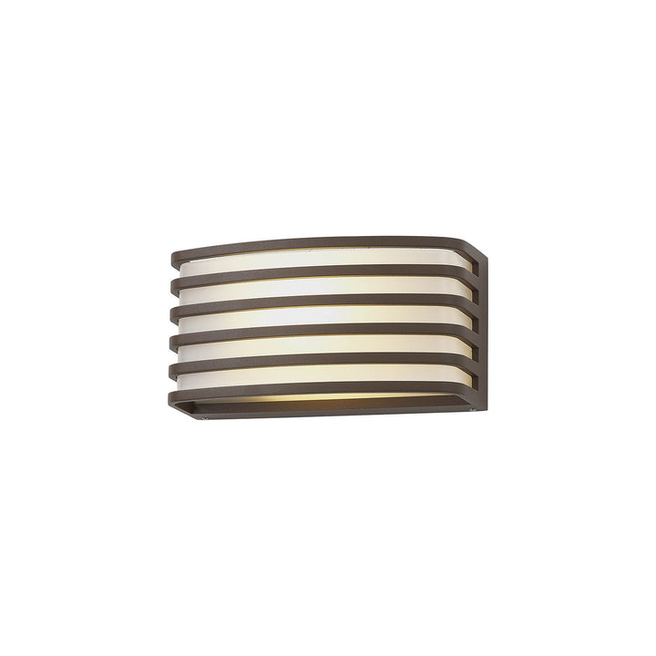 Nelson Lighting NL93719 Bagen 1 Light Outdoor Wall Light Matt Brown Opal