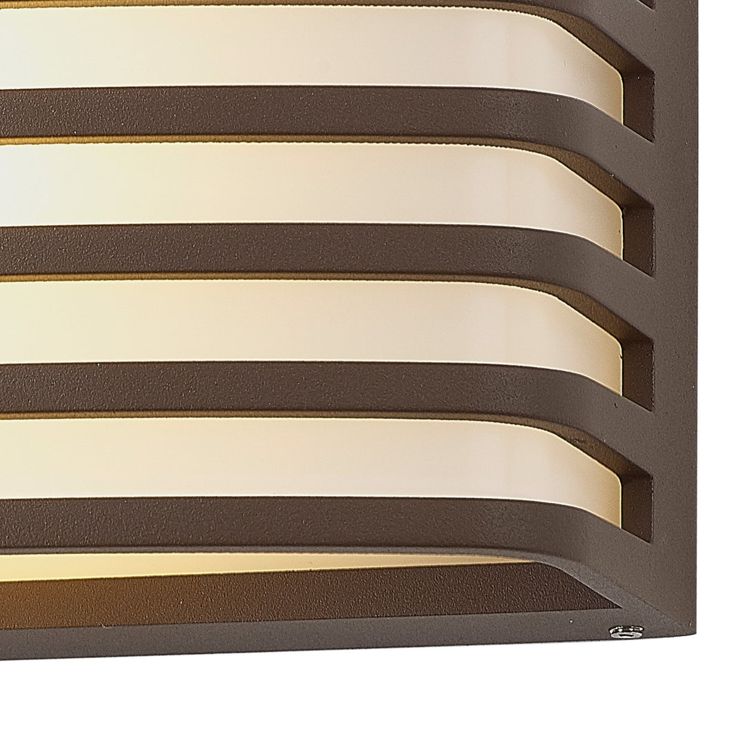 Nelson Lighting NL93719 Bagen 1 Light Outdoor Wall Light Matt Brown Opal