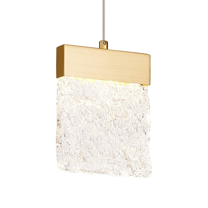 Nelson Lighting NL92519 Bartoo 1 LED Small Pendant Painted Brushed Gold Clear