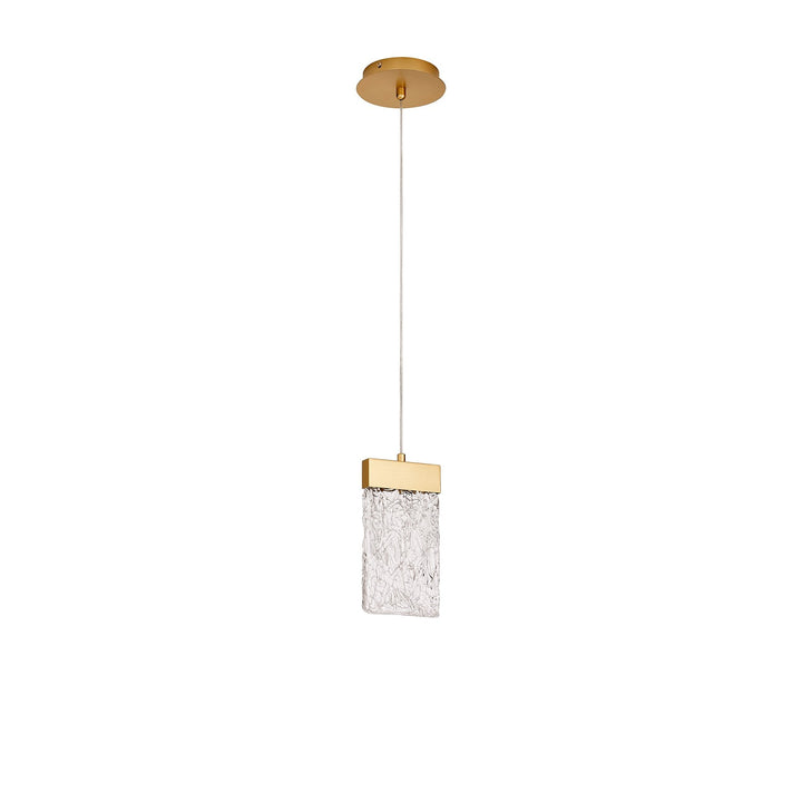 Nelson Lighting NL92529 Bartoo 1 LED Medium Pendant Painted Brushed Gold Clear