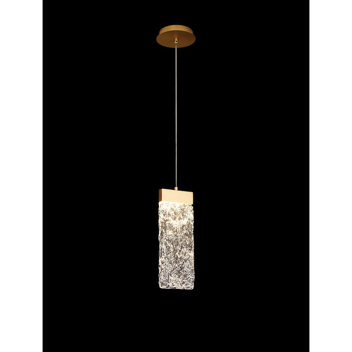 Nelson Lighting NL92539 Bartoo 1 LED Large Pendant Painted Brushed Gold Clear