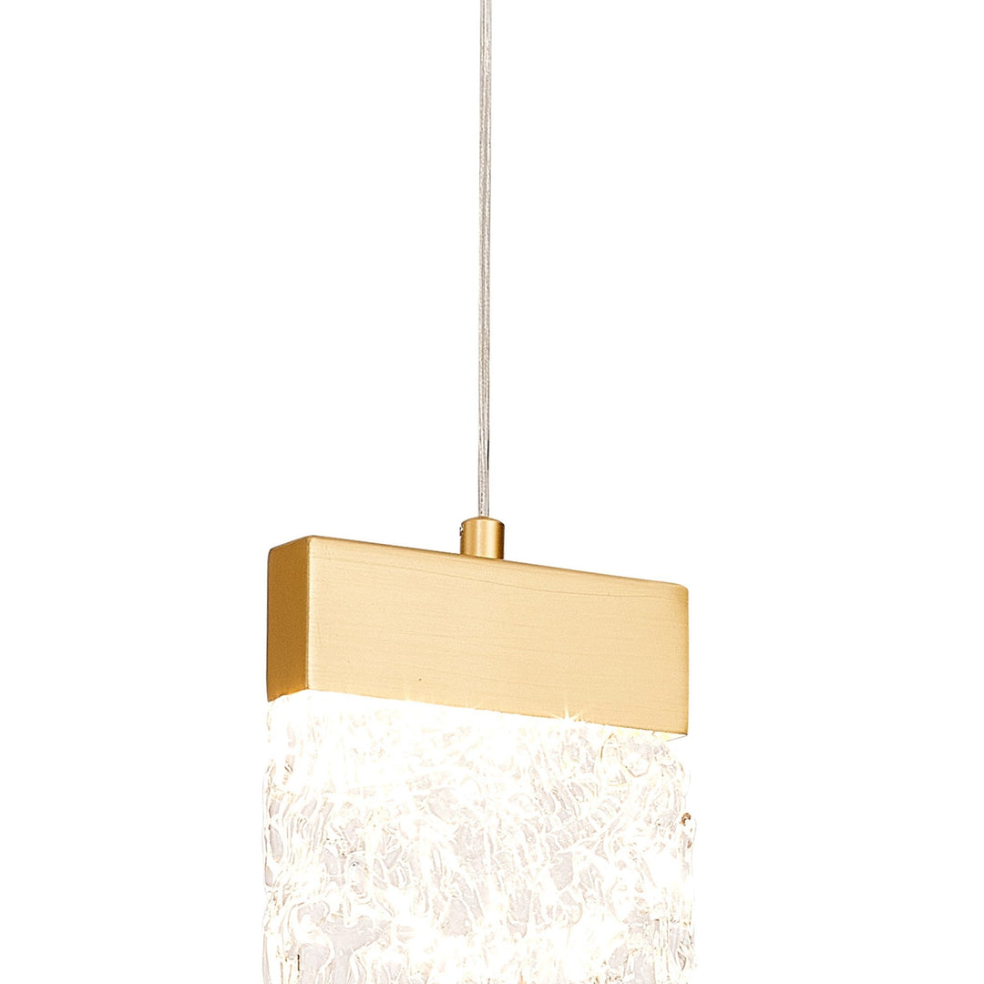 Nelson Lighting NL92539 Bartoo 1 LED Large Pendant Painted Brushed Gold Clear