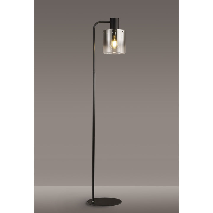 Nelson Lighting NL73079 Tokyo 1 Light Floor Lamp Black Polished Chrome