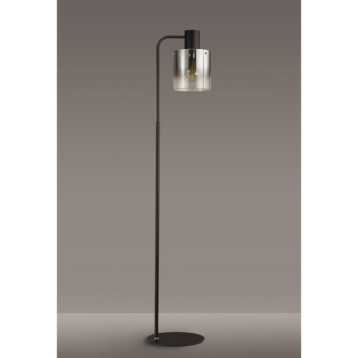 Nelson Lighting NL73079 Tokyo 1 Light Floor Lamp Black Polished Chrome