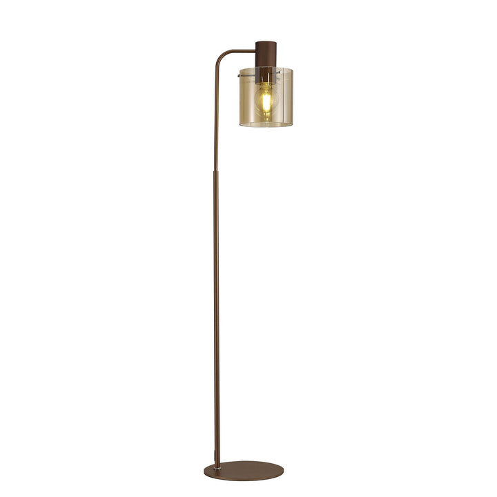 Nelson Lighting NL73089 Tokyo 1 Light Floor Lamp Mocha Polished Chrome