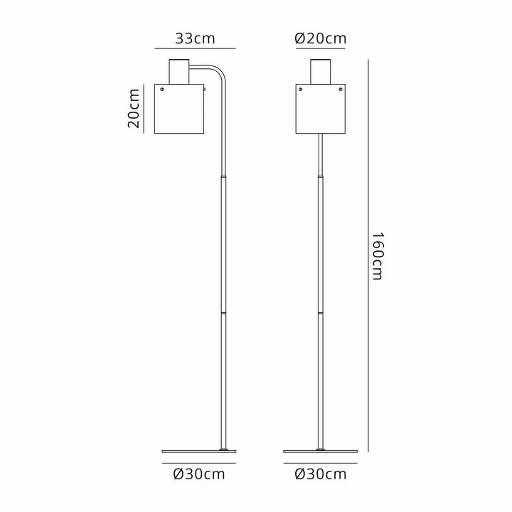 Nelson Lighting NL73089 Tokyo 1 Light Floor Lamp Mocha Polished Chrome