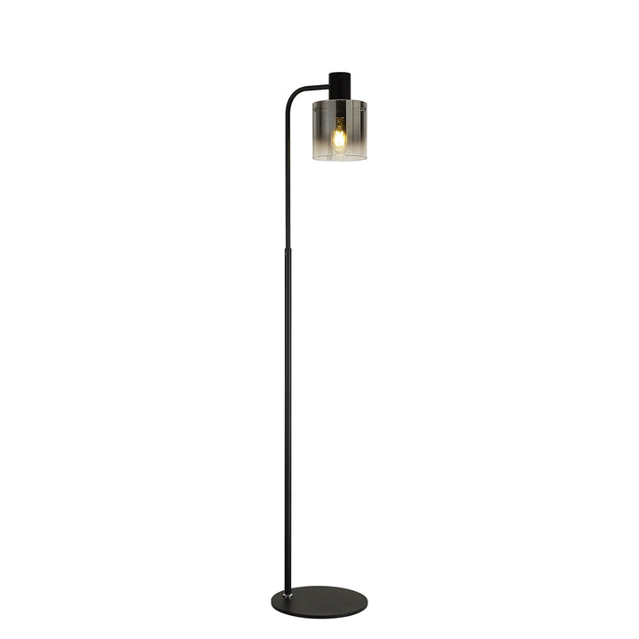 Nelson Lighting NL91609 Tokyo 1 Light Floor Lamp Black Polished Chrome