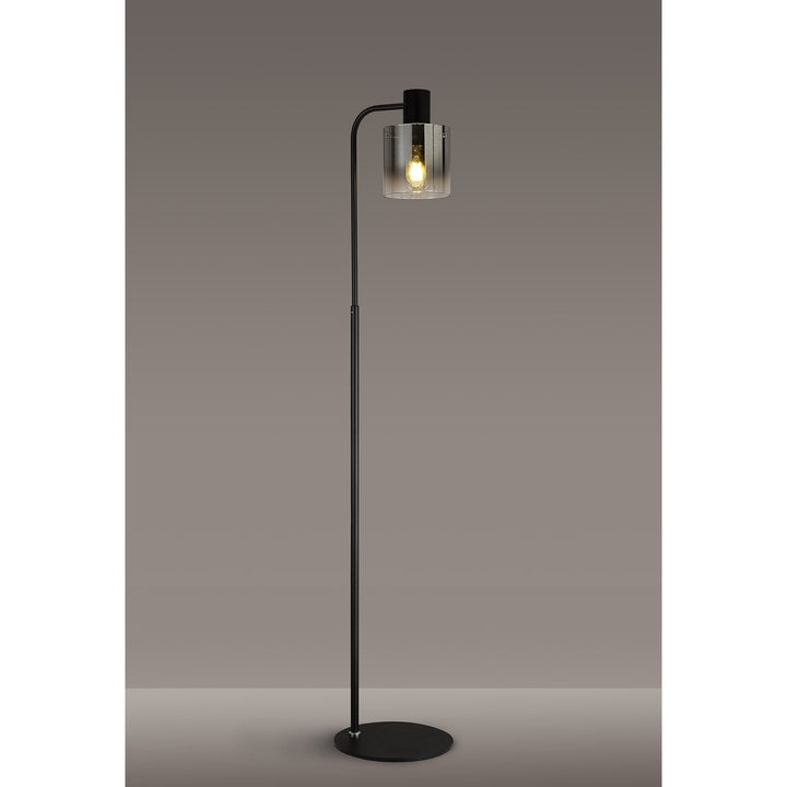 Nelson Lighting NL91609 Tokyo 1 Light Floor Lamp Black Polished Chrome