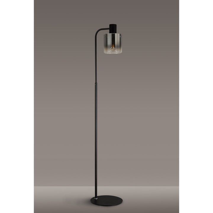 Nelson Lighting NL91609 Tokyo 1 Light Floor Lamp Black Polished Chrome