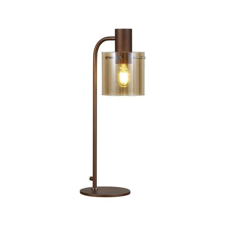 Nelson Lighting NL91619 Tokyo 1 Light Table Lamp Mocha Polished Chrome