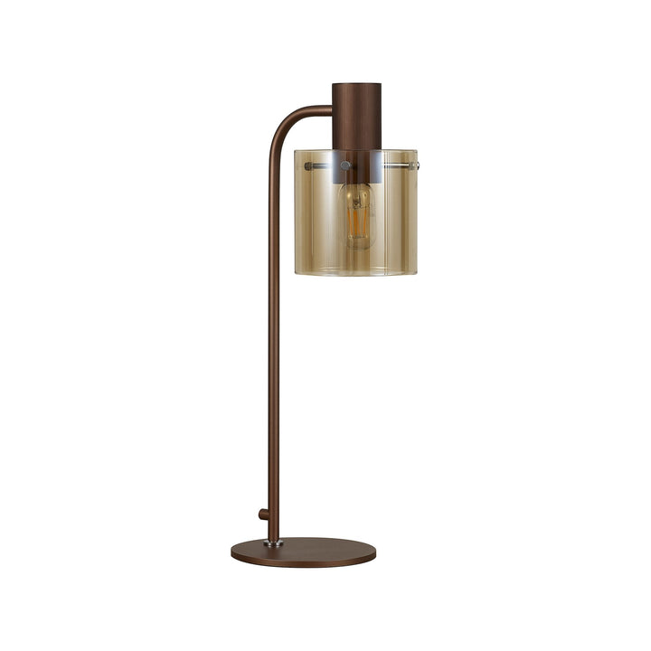 Nelson Lighting NL91619 Tokyo 1 Light Table Lamp Mocha Polished Chrome