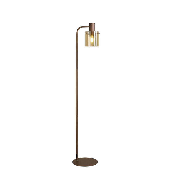 Nelson Lighting NL91629 Tokyo 1 Light Floor Lamp Mocha Polished Chrome