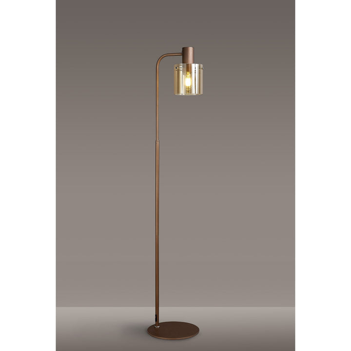 Nelson Lighting NL91629 Tokyo 1 Light Floor Lamp Mocha Polished Chrome