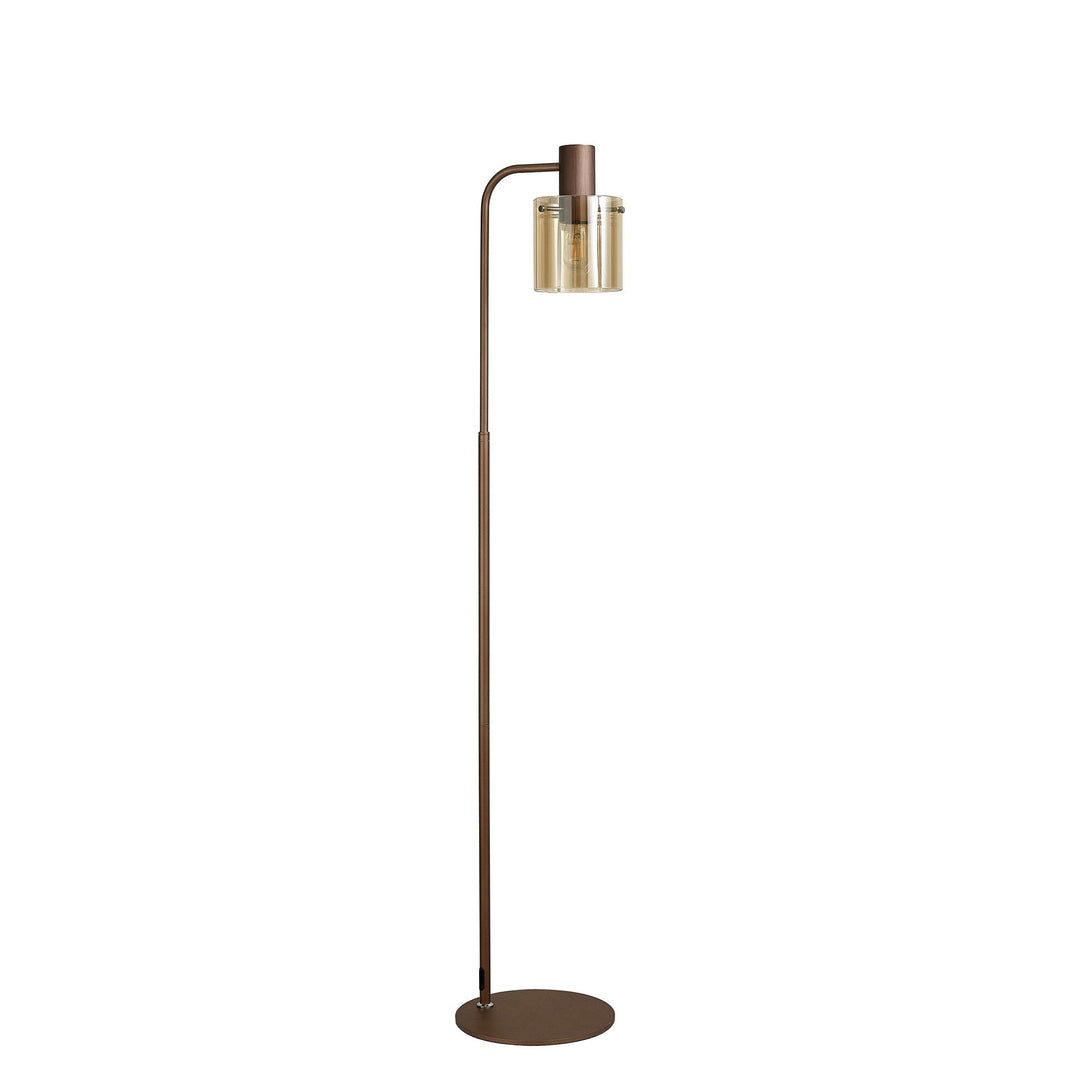 Nelson Lighting NL91629 Tokyo 1 Light Floor Lamp Mocha Polished Chrome