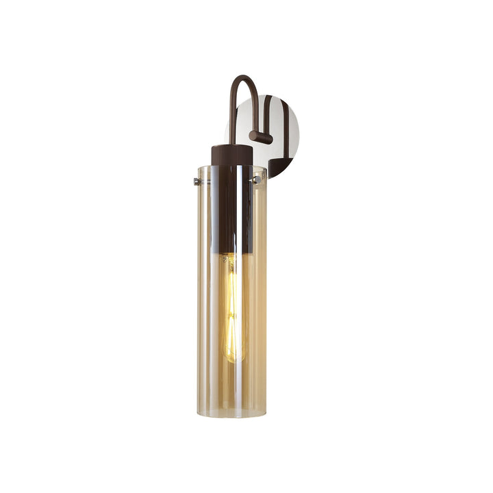 Nelson Lighting NL91639 Blade Slim 1 Light Wall Light Mocha Polished Chrome