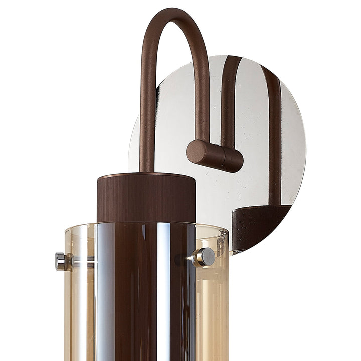 Nelson Lighting NL91639 Blade Slim 1 Light Wall Light Mocha Polished Chrome