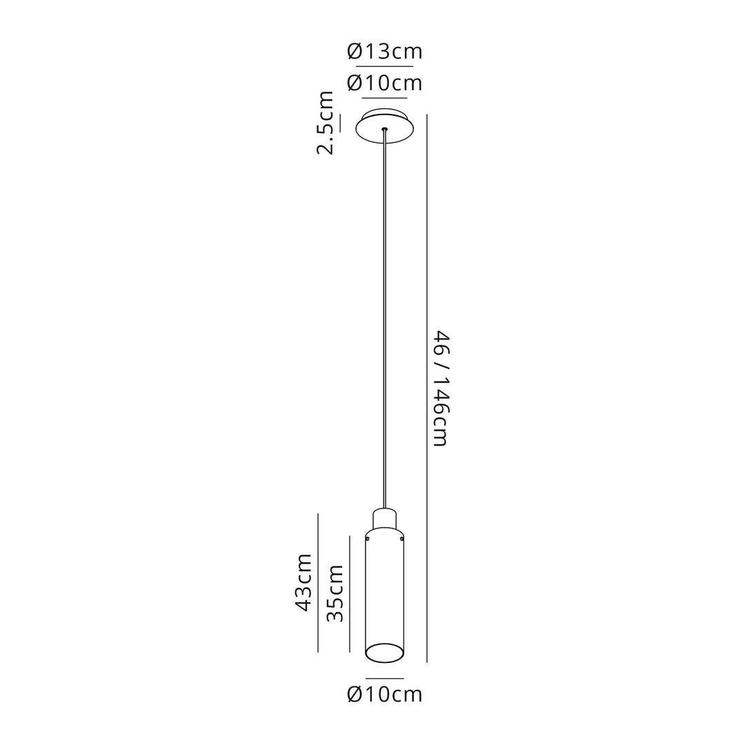 Nelson Lighting NL91649 Blade Slim 1 Light Pendant Mocha Polished Chrome