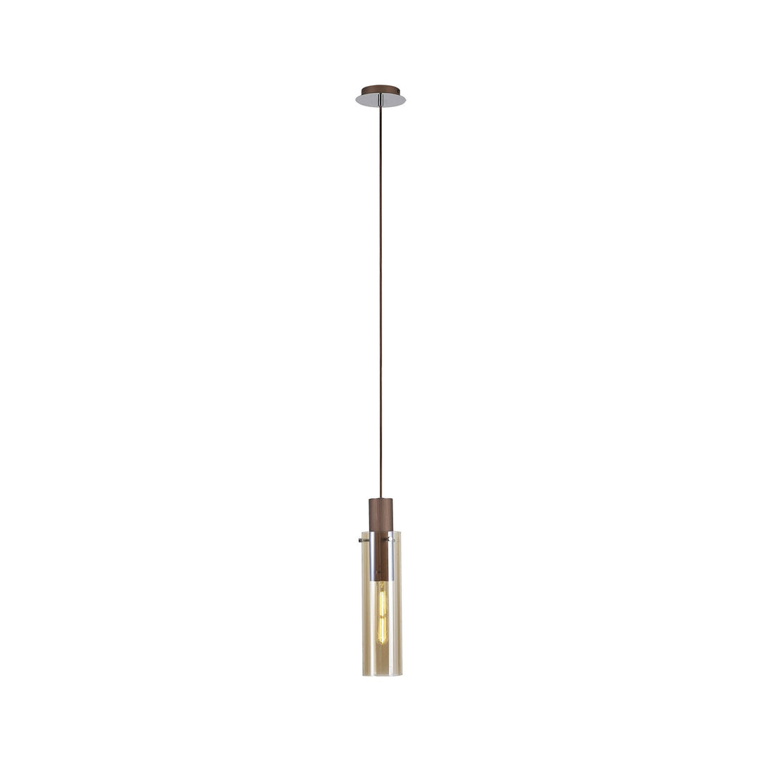 Nelson Lighting NL91649 Blade Slim 1 Light Pendant Mocha Polished Chrome