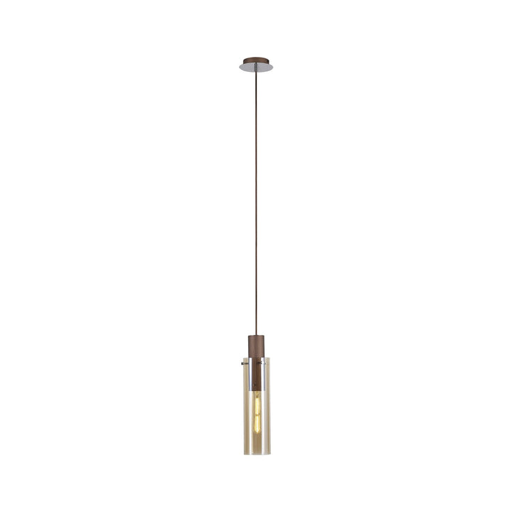 Nelson Lighting NL91649 Blade Slim 1 Light Pendant Mocha Polished Chrome