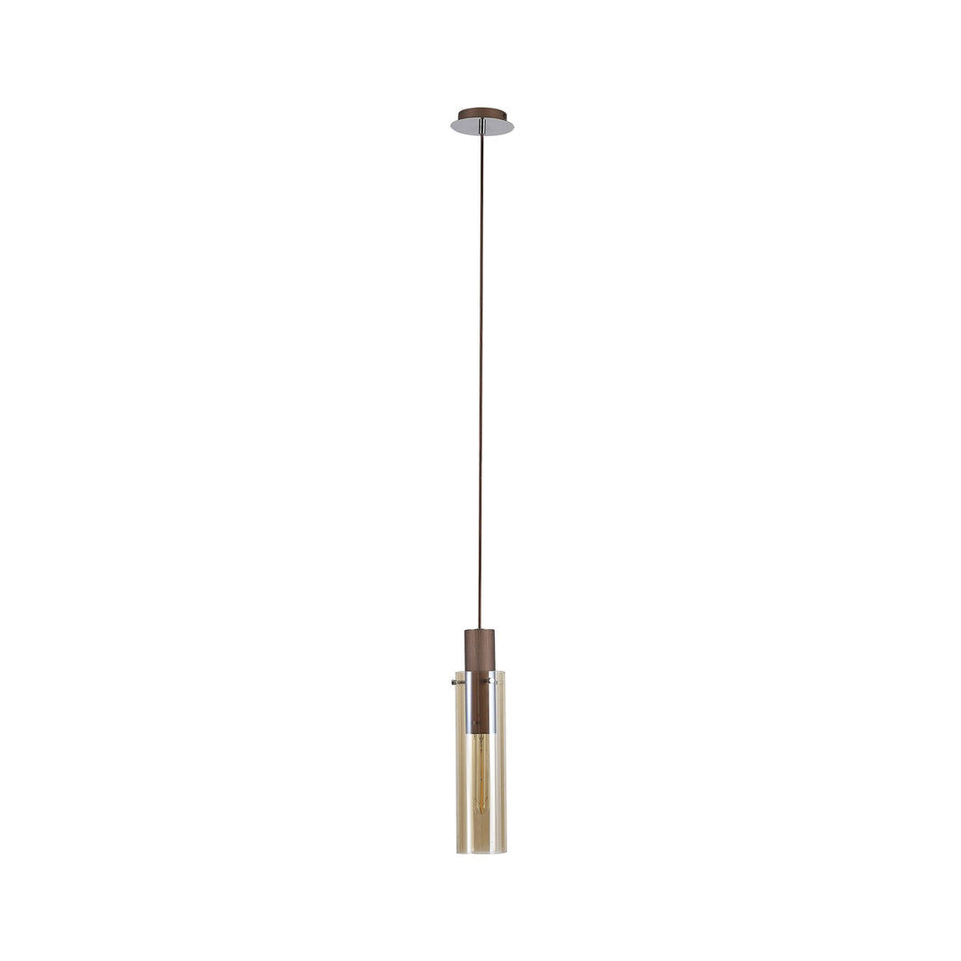 Nelson Lighting NL91649 Blade Slim 1 Light Pendant Mocha Polished Chrome