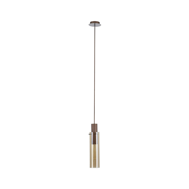 Nelson Lighting NL91649 Blade Slim 1 Light Pendant Mocha Polished Chrome