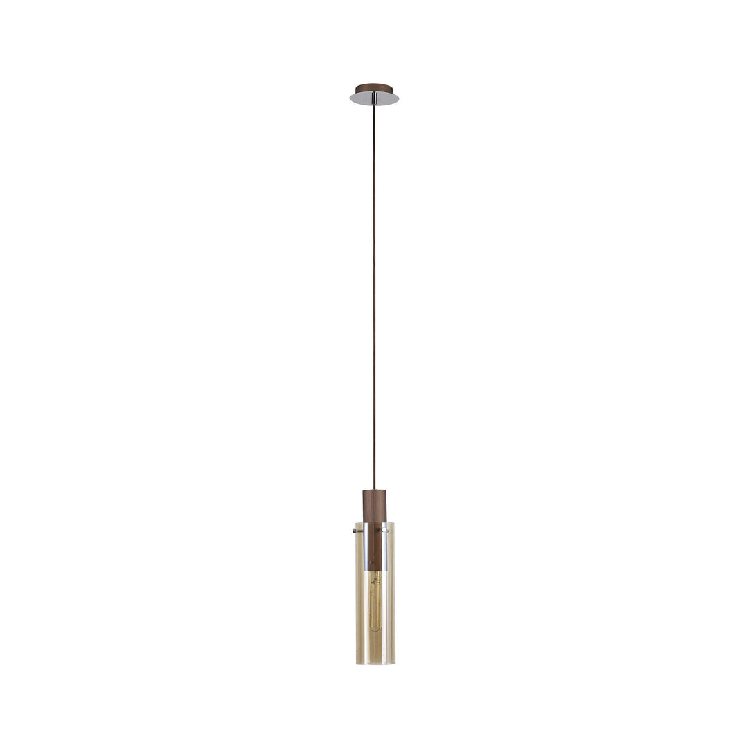 Nelson Lighting NL91649 Blade Slim 1 Light Pendant Mocha Polished Chrome