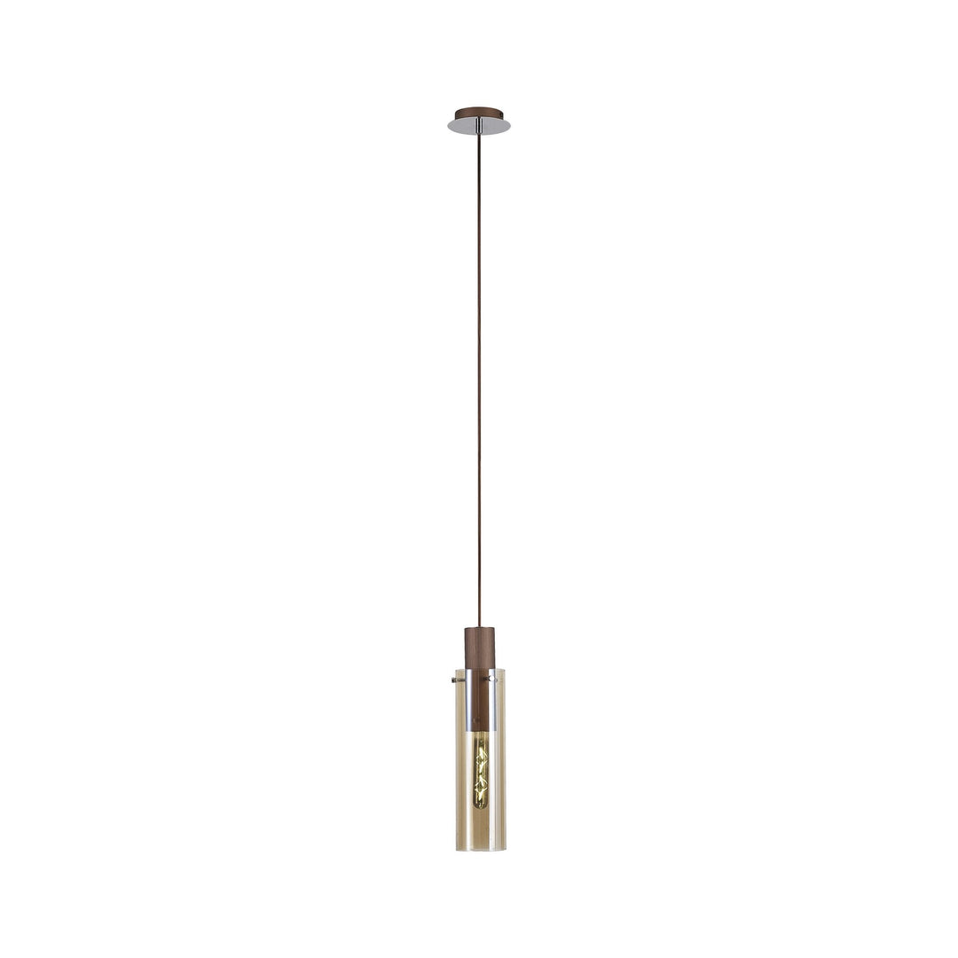 Nelson Lighting NL91649 Blade Slim 1 Light Pendant Mocha Polished Chrome