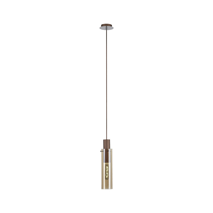 Nelson Lighting NL91649 Blade Slim 1 Light Pendant Mocha Polished Chrome