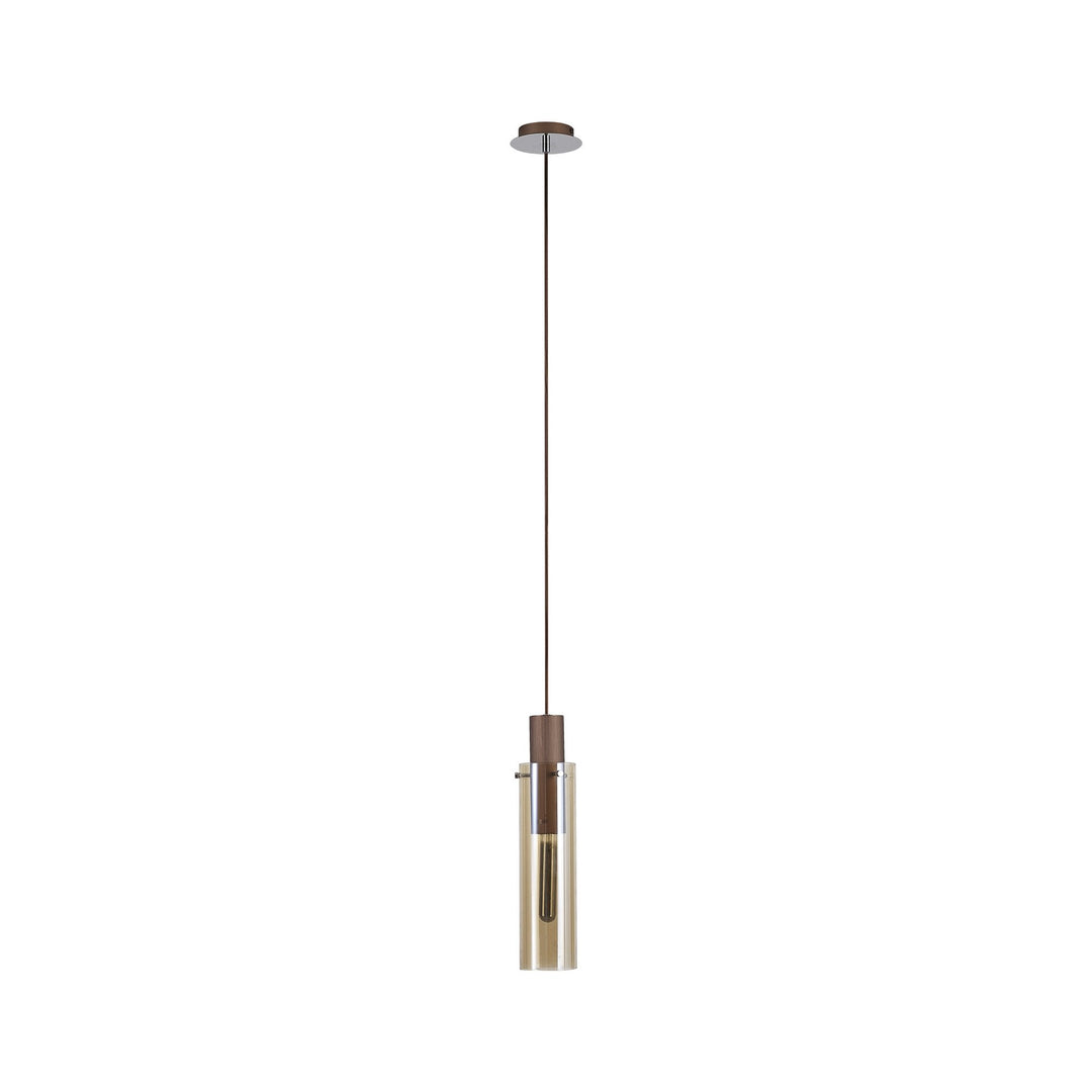 Nelson Lighting NL91649 Blade Slim 1 Light Pendant Mocha Polished Chrome