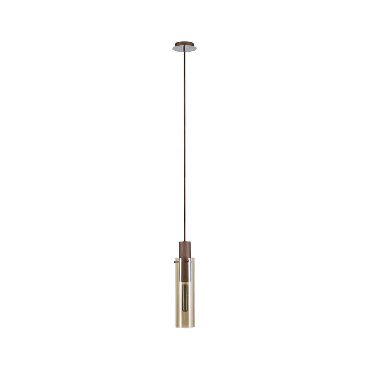 Nelson Lighting NL91649 Blade Slim 1 Light Pendant Mocha Polished Chrome