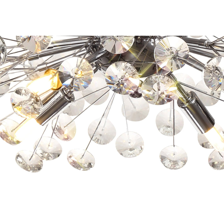 Nelson Lighting NL82029 Paris 8 Light Ceiling Light Polished Chrome Crystal