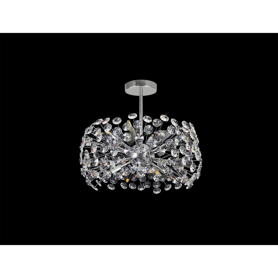 Nelson Lighting NL82029 Paris 8 Light Ceiling Light Polished Chrome Crystal