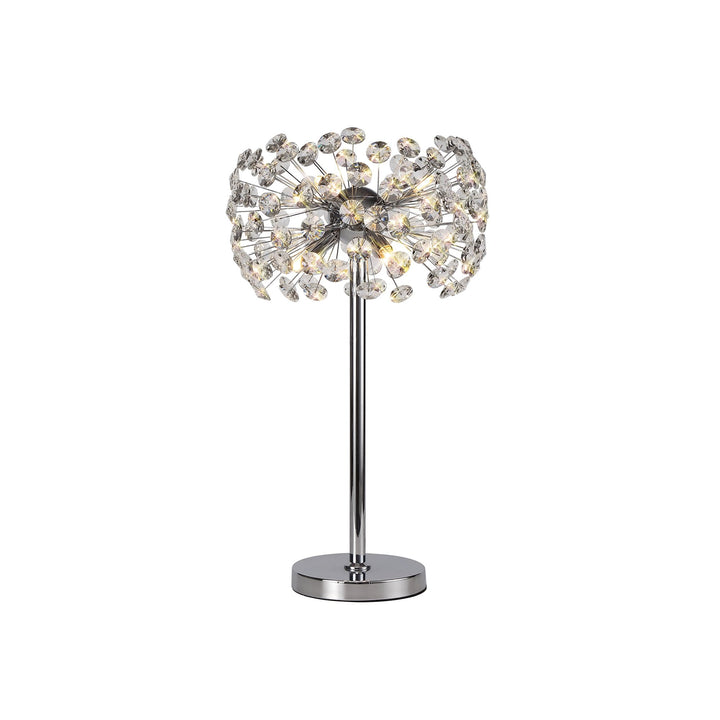 Nelson Lighting NL82049 Paris 6 Light Table Lamp Polished Chrome Crystal