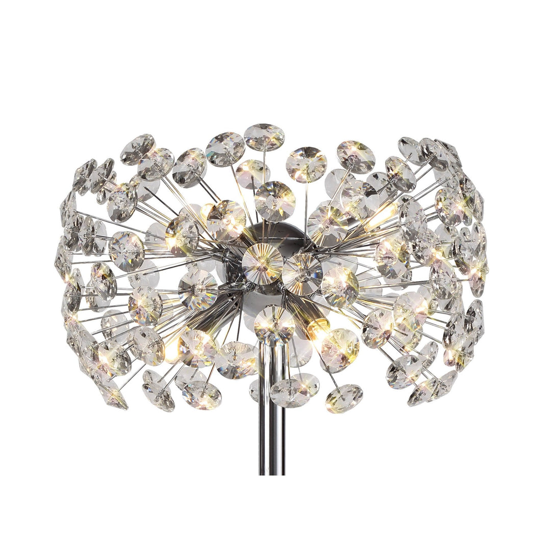 Nelson Lighting NL82049 Paris 6 Light Table Lamp Polished Chrome Crystal