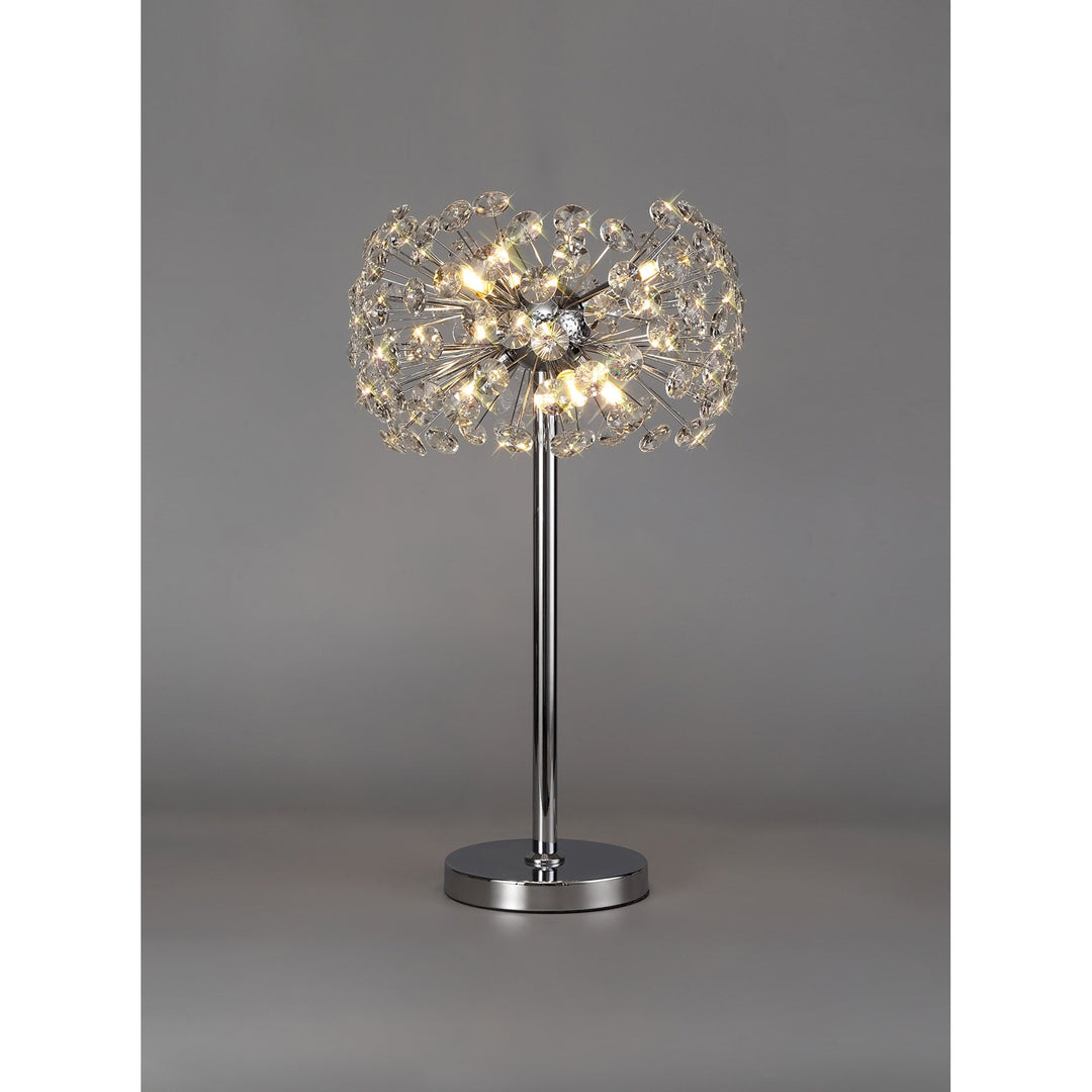 Nelson Lighting NL82049 Paris 6 Light Table Lamp Polished Chrome Crystal