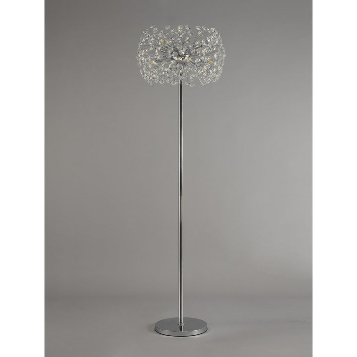 Nelson Lighting NL82059 Paris 8 Light Floor Lamp Polished Chrome Crystal