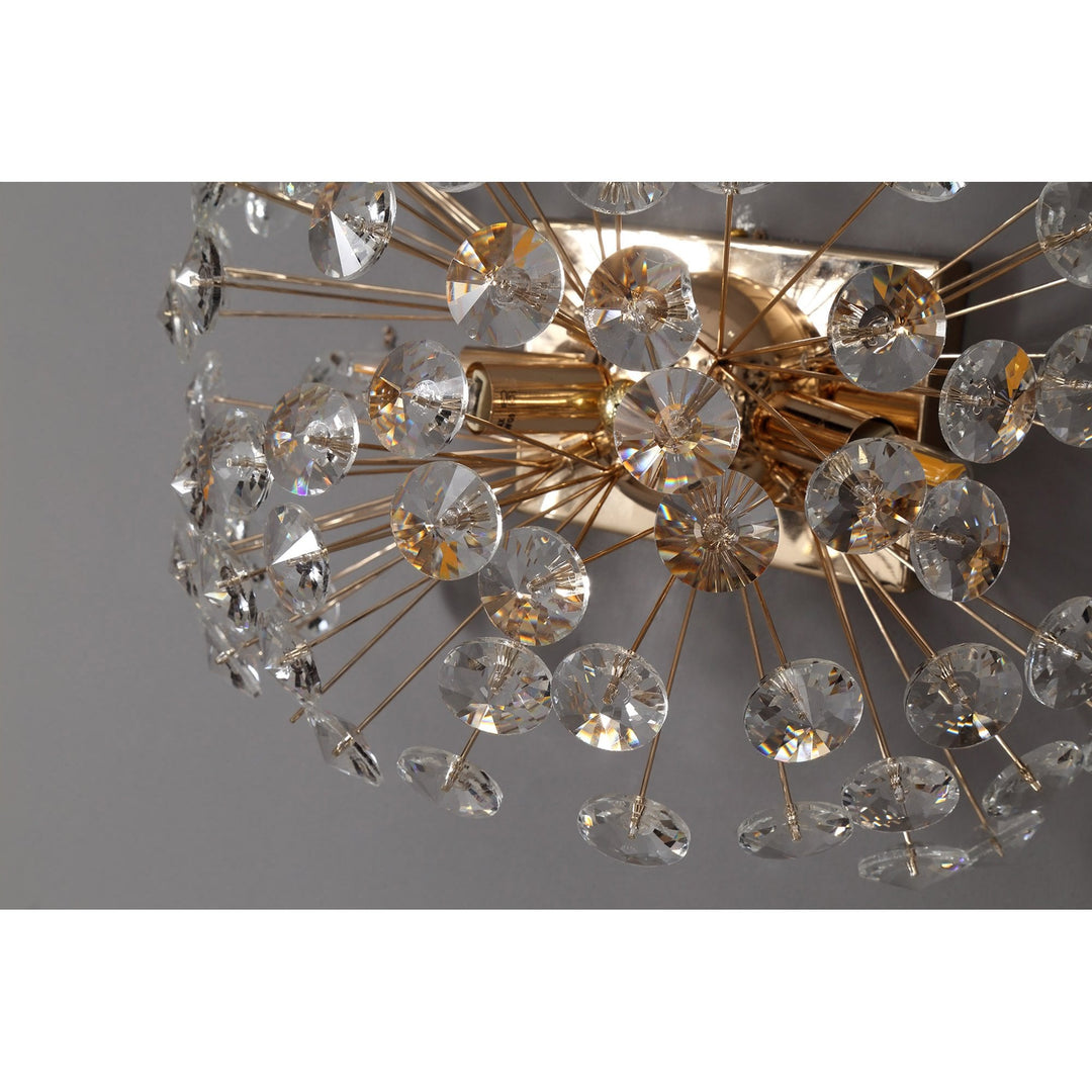 Nelson Lighting NL82069 Paris 4 Light Wall Light French Gold Crystal