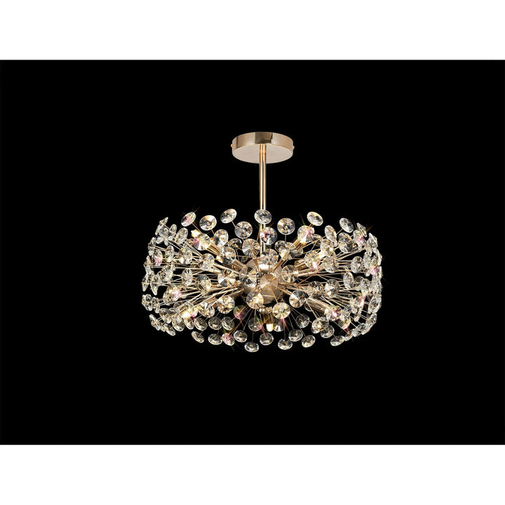 Nelson Lighting NL82079 Paris 8 Light Ceiling Light French Gold Crystal