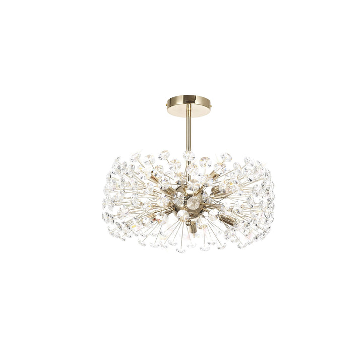 Nelson Lighting NL82079 Paris 8 Light Ceiling Light French Gold Crystal