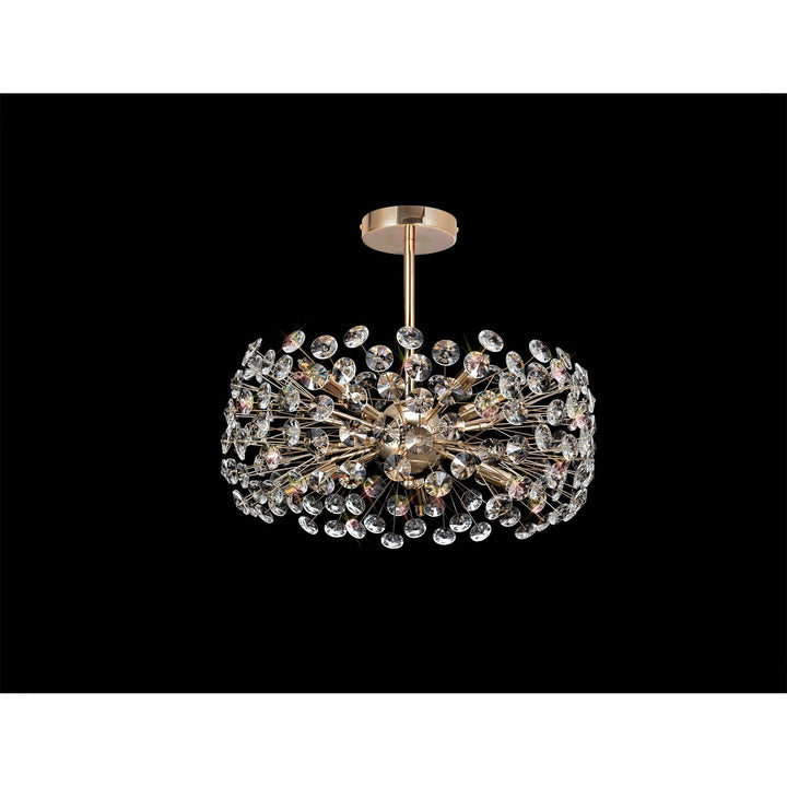 Nelson Lighting NL82079 Paris 8 Light Ceiling Light French Gold Crystal