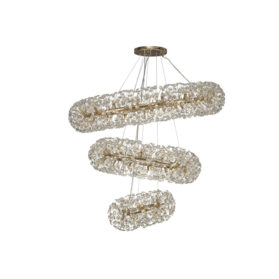 Nelson Lighting NL82089 Paris  74 Light 3 Tier Pendant French Gold Crystal