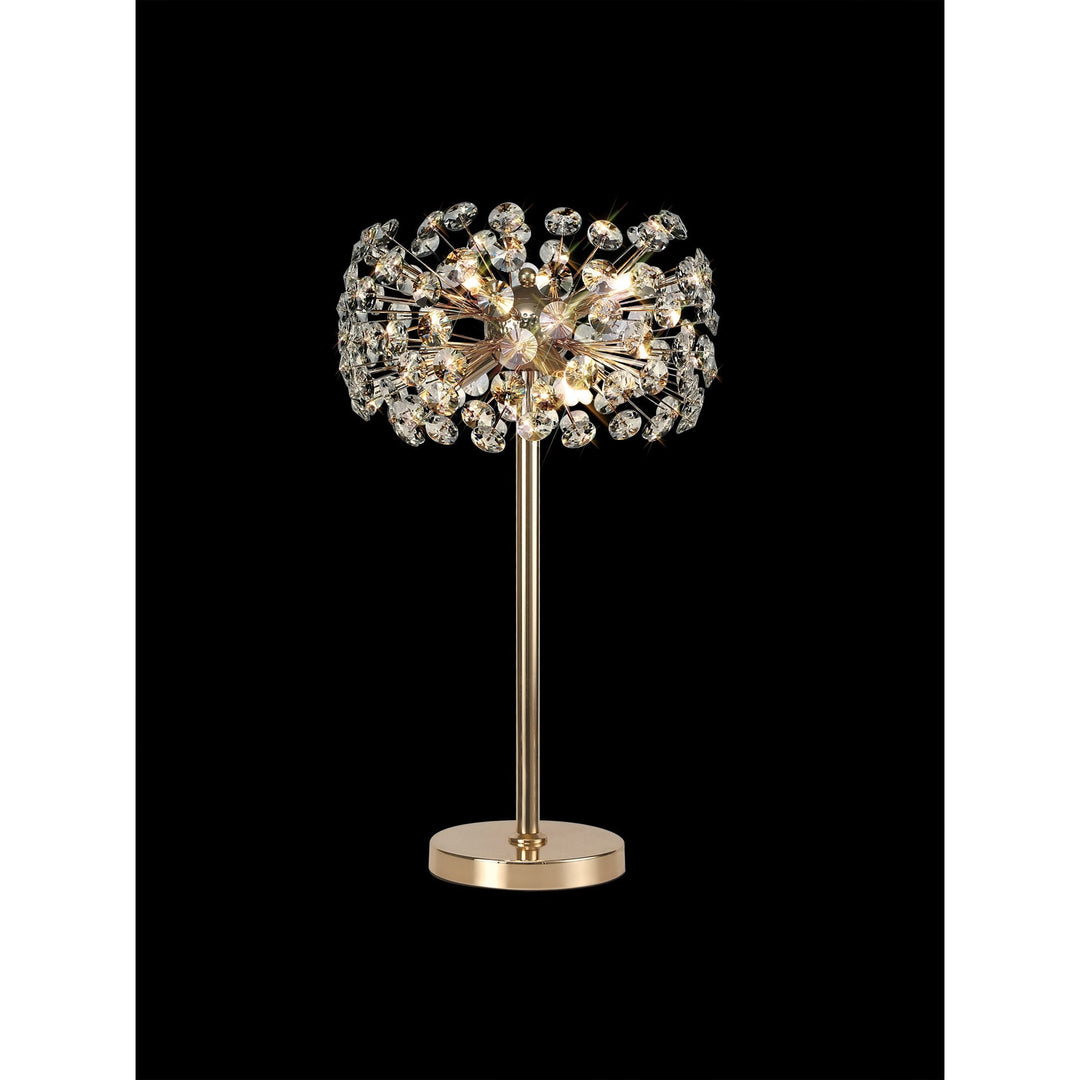 Nelson Lighting NL82099 Paris  6 Light Table Lamp French Gold Crystal