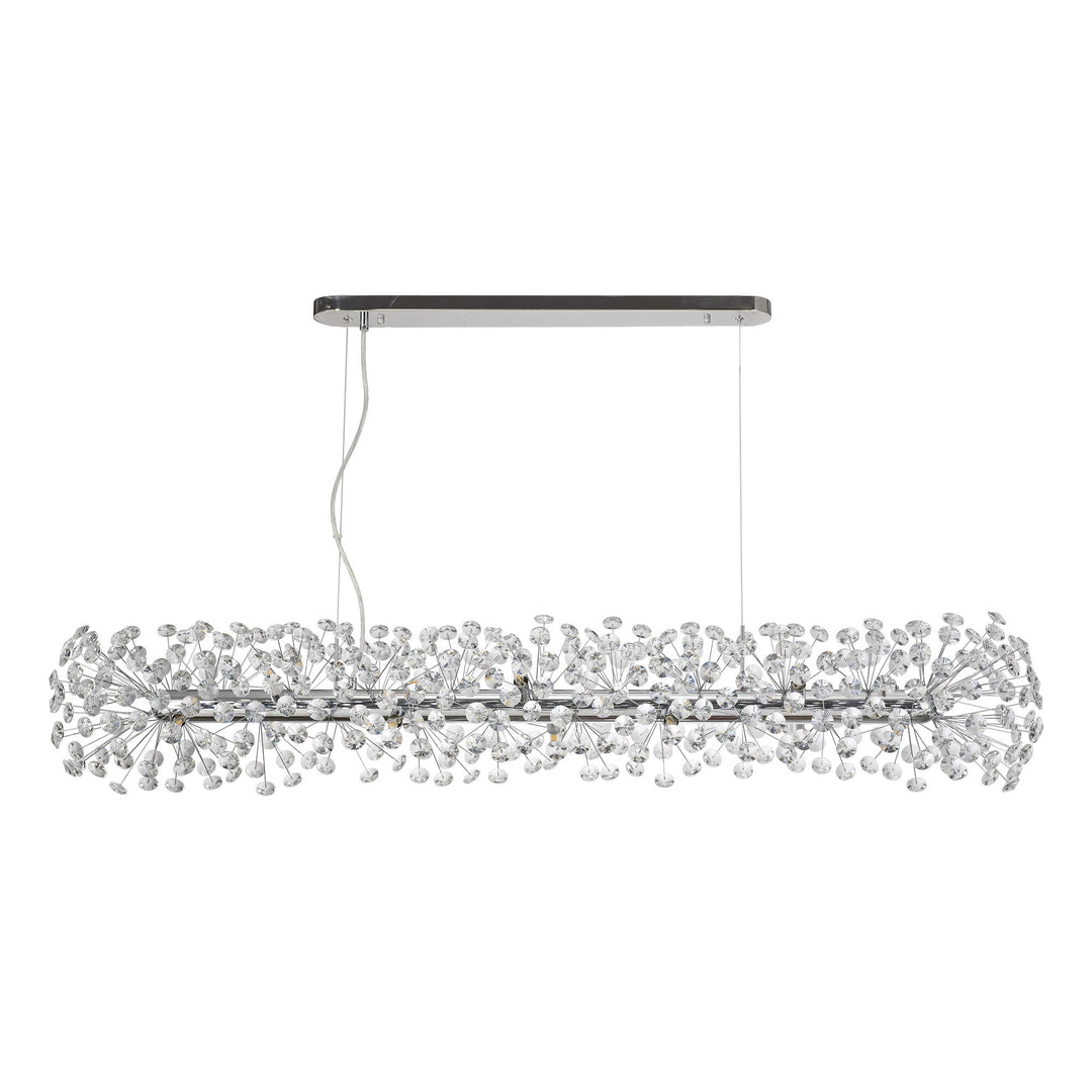 Nelson Lighting NL82939 Paris 14 Light Oblong Linear Pendant Polished Chrome Crystal