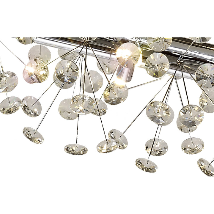 Nelson Lighting NL82939 Paris 14 Light Oblong Linear Pendant Polished Chrome Crystal