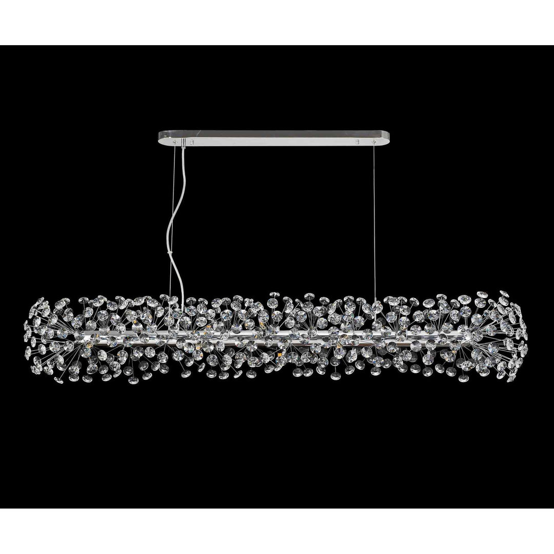 Nelson Lighting NL82939 Paris 14 Light Oblong Linear Pendant Polished Chrome Crystal