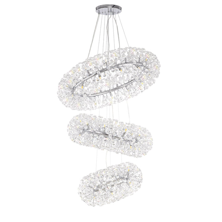 Nelson Lighting NL84239 Paris 58 Light 3 Tier Pendant Polished Chrome Crystal