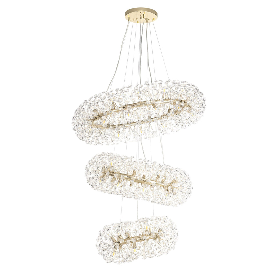 Nelson Lighting NL84249 Paris 58 Light 3 Tier Pendant French Gold Crystal