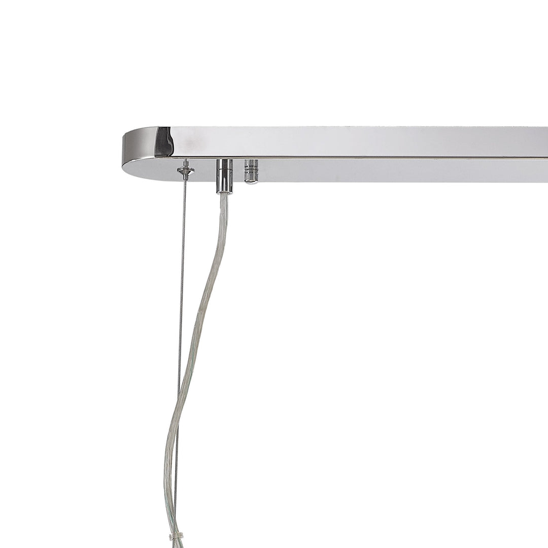 Nelson Lighting NL87759 Paris 10 Light Oblong Linear Pendant Polished Chrome Crystal