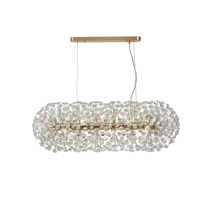 Nelson Lighting NL87779 | Paris Linear Pendant | French Gold & Clear Crystal