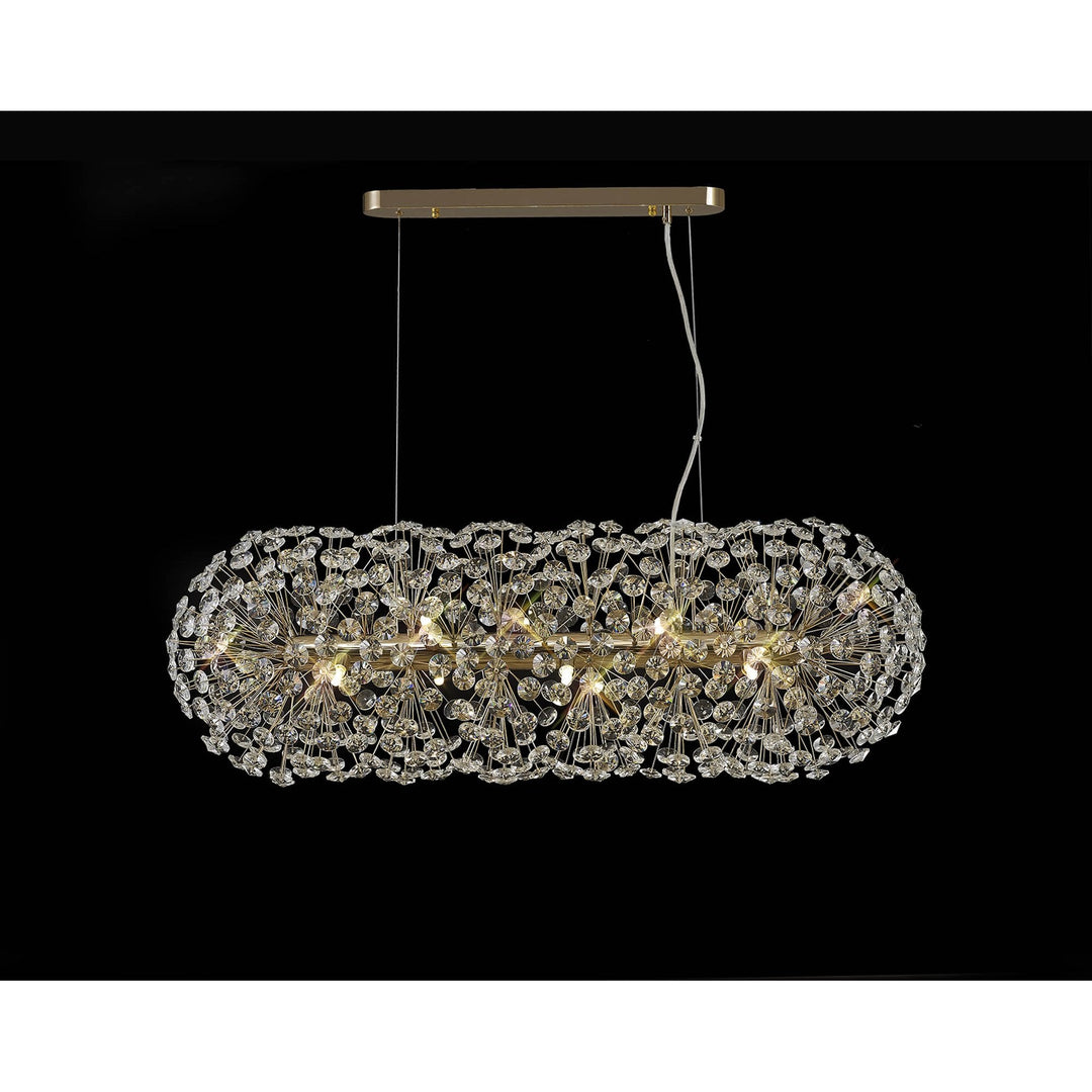 Nelson Lighting NL87779 | Paris Linear Pendant | French Gold & Clear Crystal